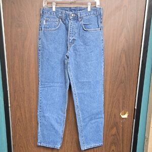 Carhartt Size 32x28 Medium Wash Relaxed Fit Tapered Leg Jean